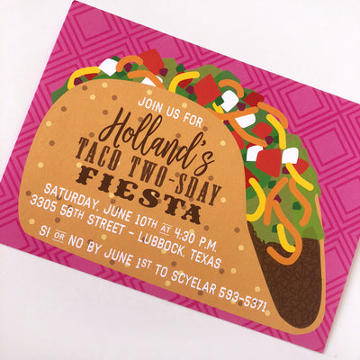 Taco Twos-day Custom Invitations