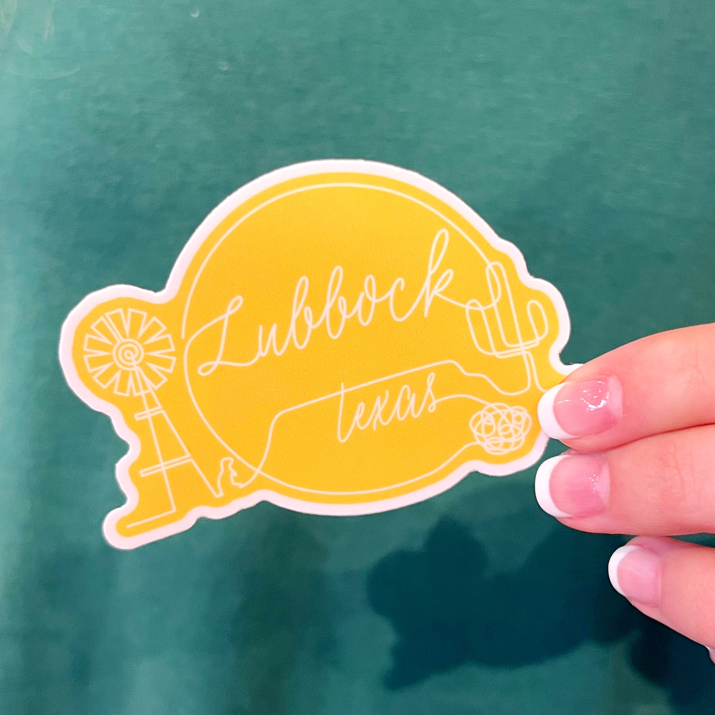 Lubbock Outline Waterproof Sticker