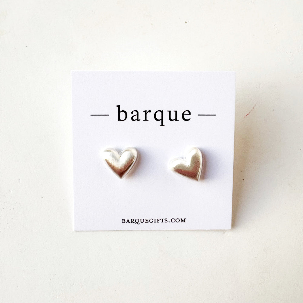 Satin Brushed Heart Earrings