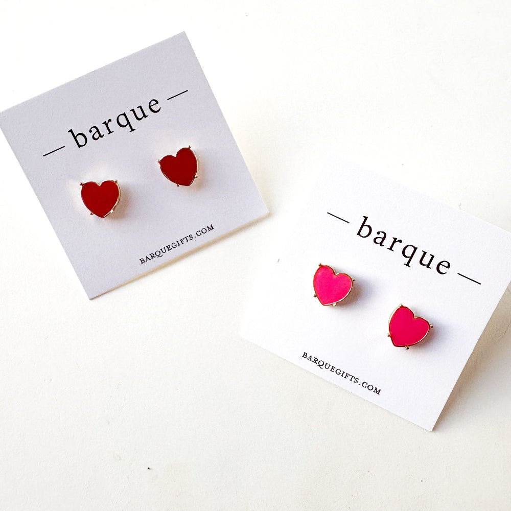 Color Coated Heart Studs