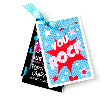 Blue You Rock Pop Rocks Candy Valentine