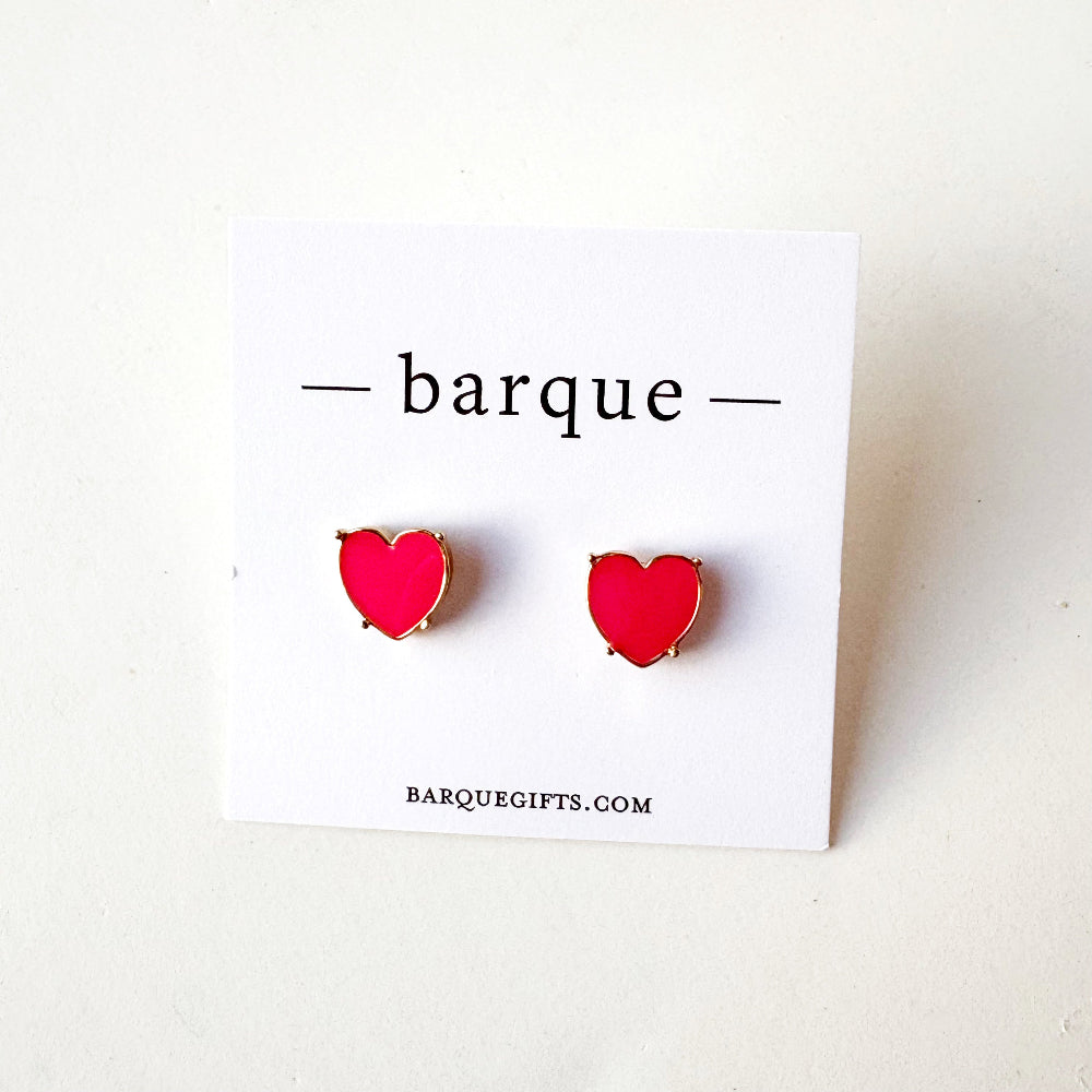 Color Coated Heart Studs