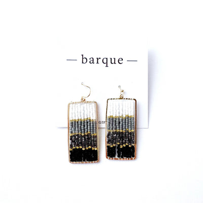 Beaded Rectangle Drop Earrings