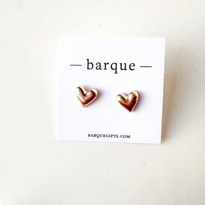 Satin Brushed Heart Earrings