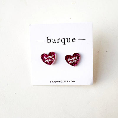 Glitter Conversation Heart Earrings