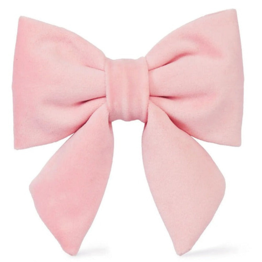 Blush Pink Velvet Lady Dog Bow