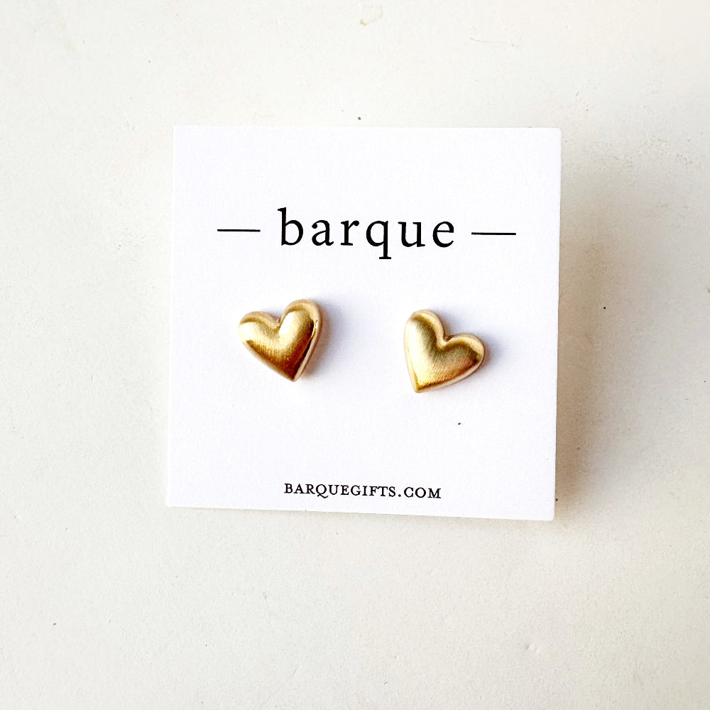 Satin Brushed Heart Earrings