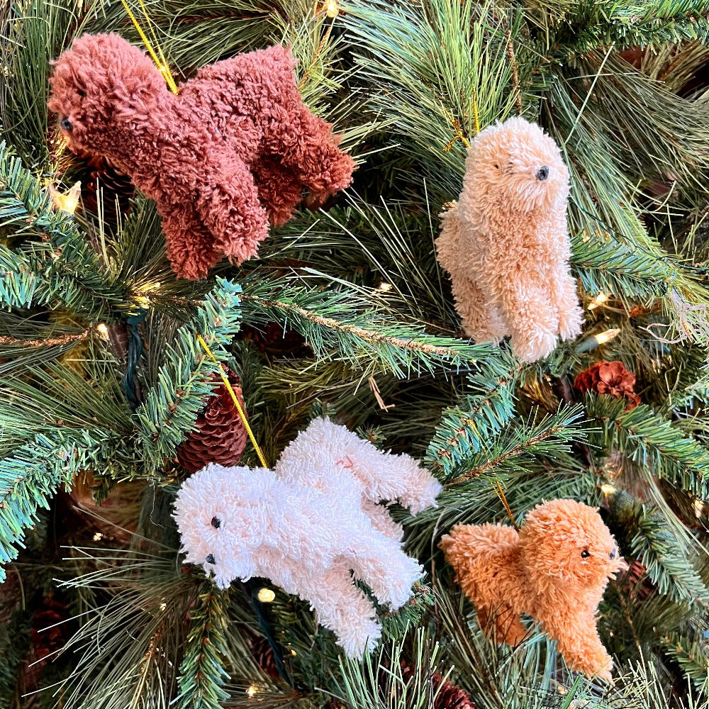 Furry Poodle Ornaments