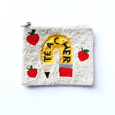 Teacher Beaded Coin Bags