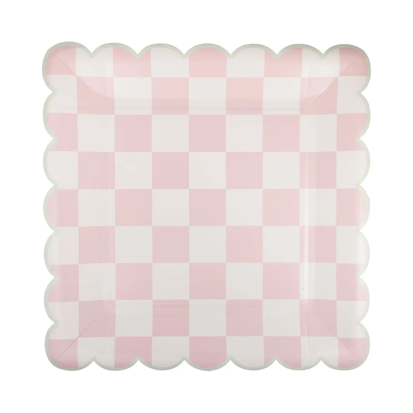 Checked Square Scallop Plate Set