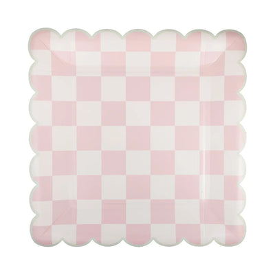 Checked Square Scallop Plate Set