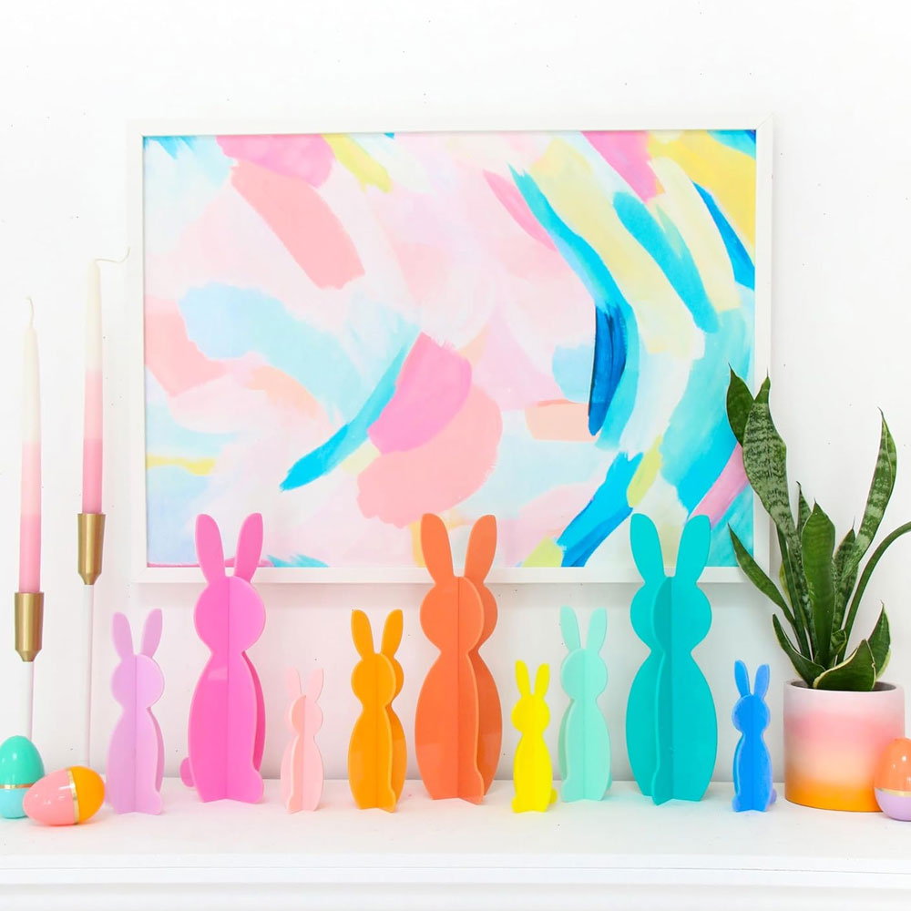 Colorful Acrylic Bunnies