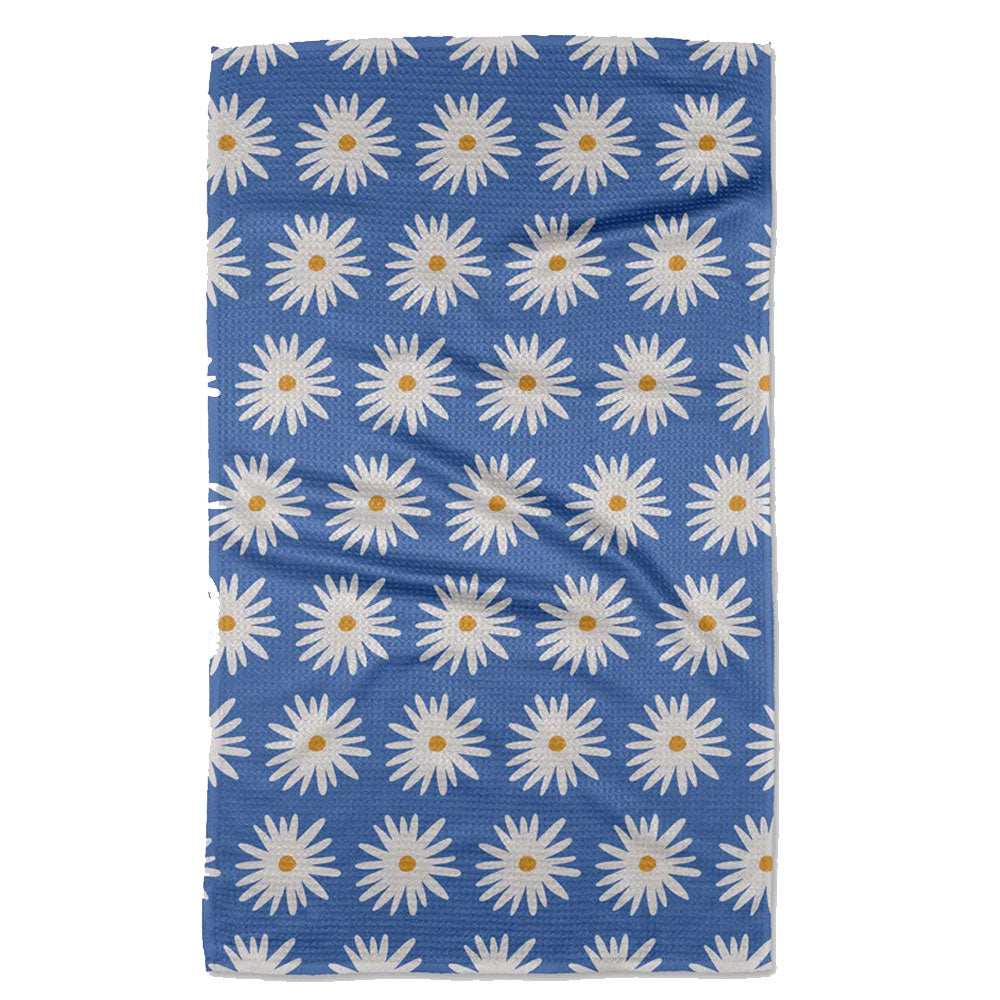 Blue Daisies Tea Towel