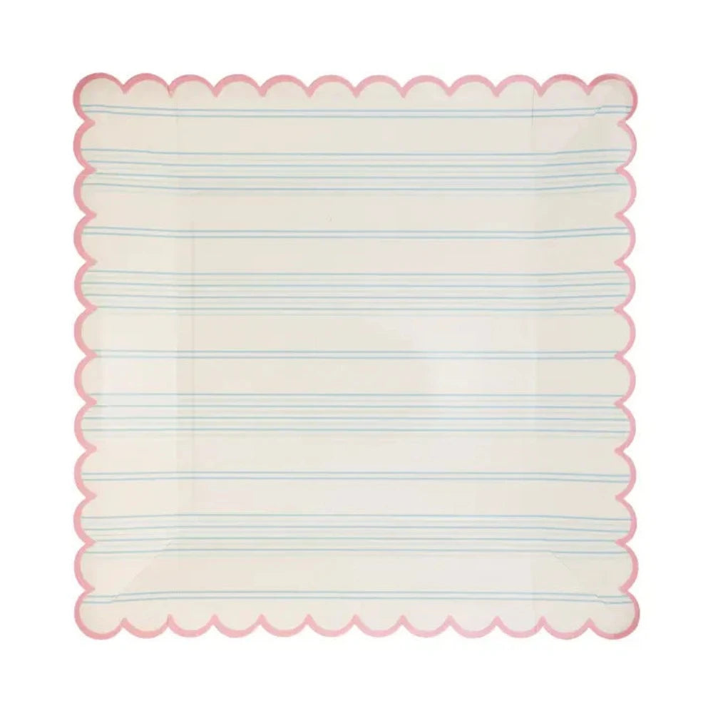 Pastel Striped Paper Plates