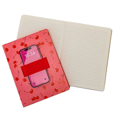 Fresh-Picked Cherries Notebook with Phone Loop