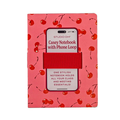 Fresh-Picked Cherries Notebook with Phone Loop