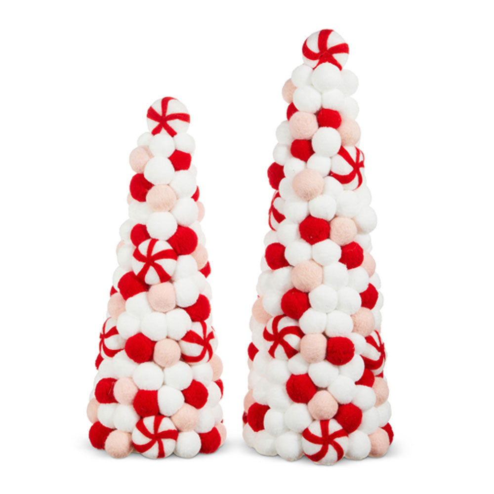 17.75" Felt Peppermint Trees