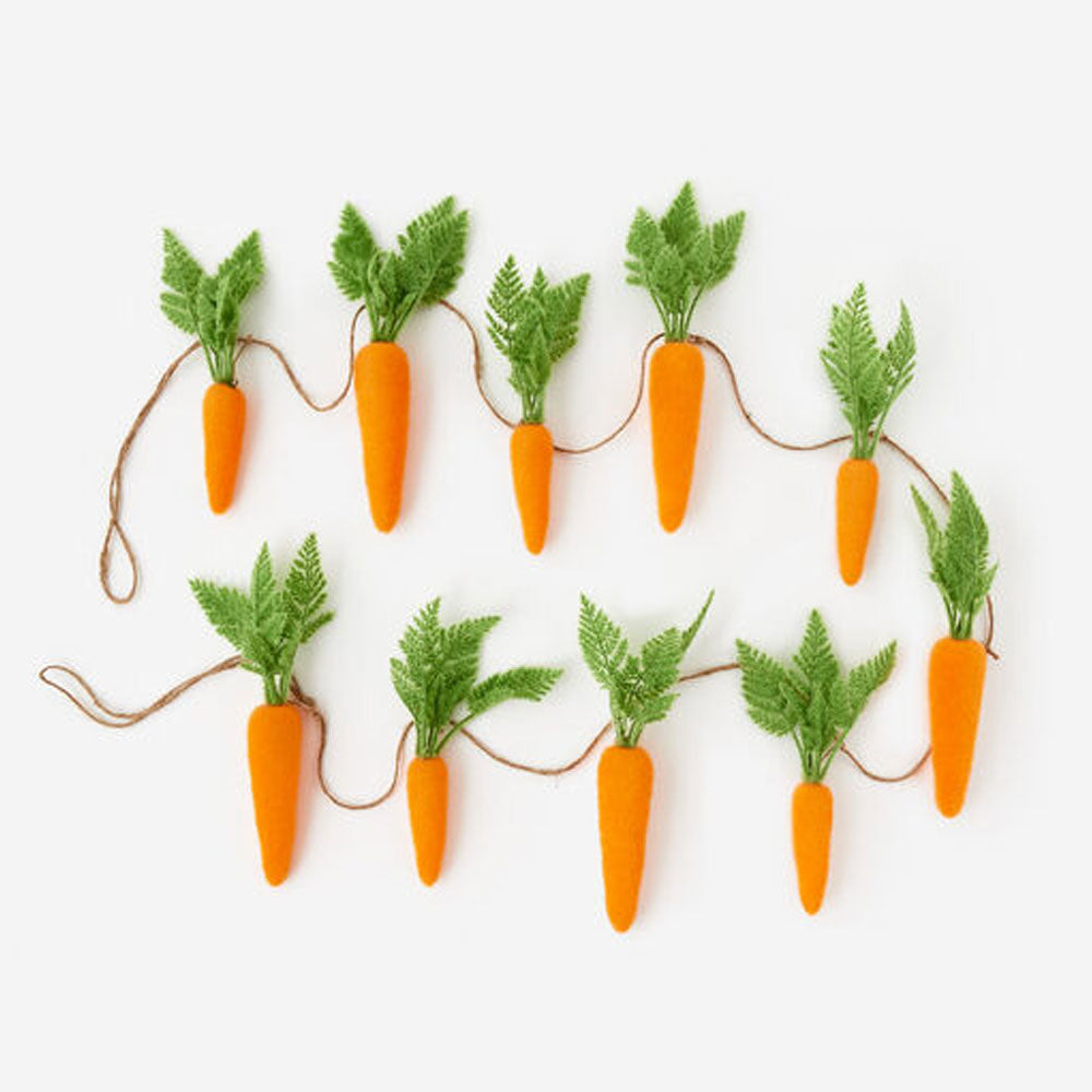 Flocked Carrot Garland