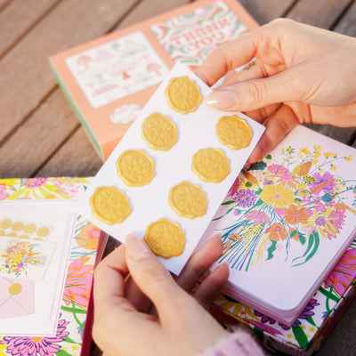 Garden Splash Note Cards with Matching Wax Seals