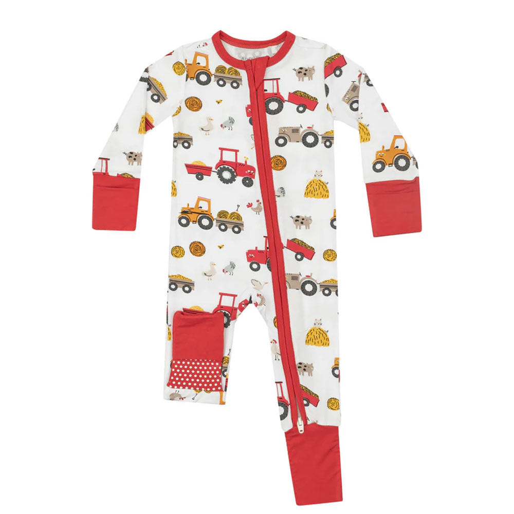 Happy Tractors Zipper Romper