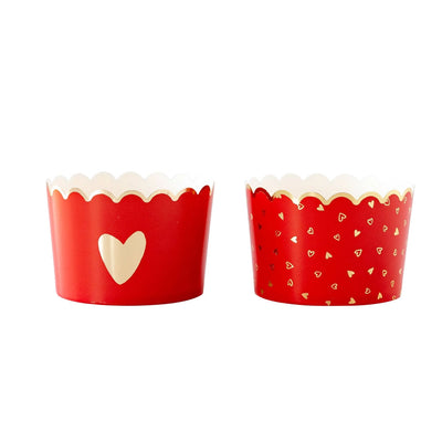 Red/Gold Foil  Heart Baking/Food Cups