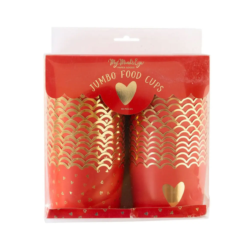 Red/Gold Foil  Heart Baking/Food Cups