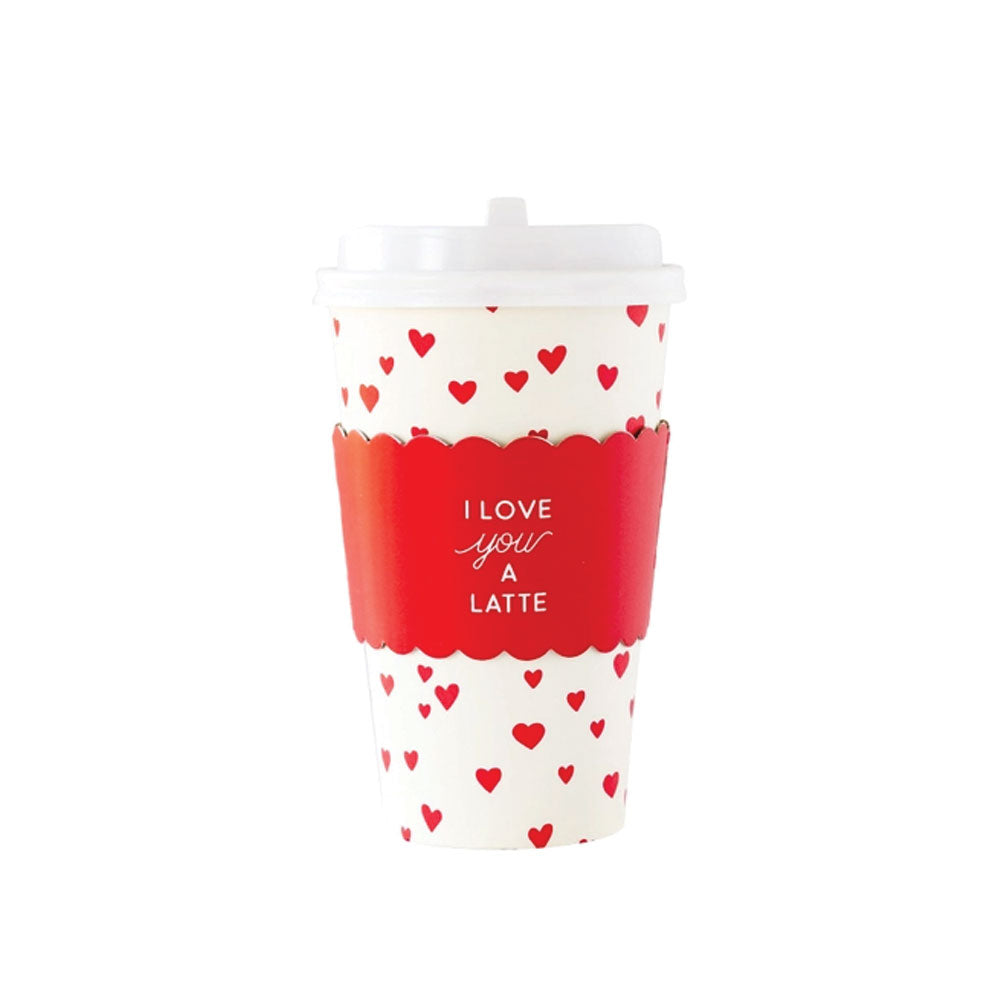 Love you a Latte Paper Cups w/Lids