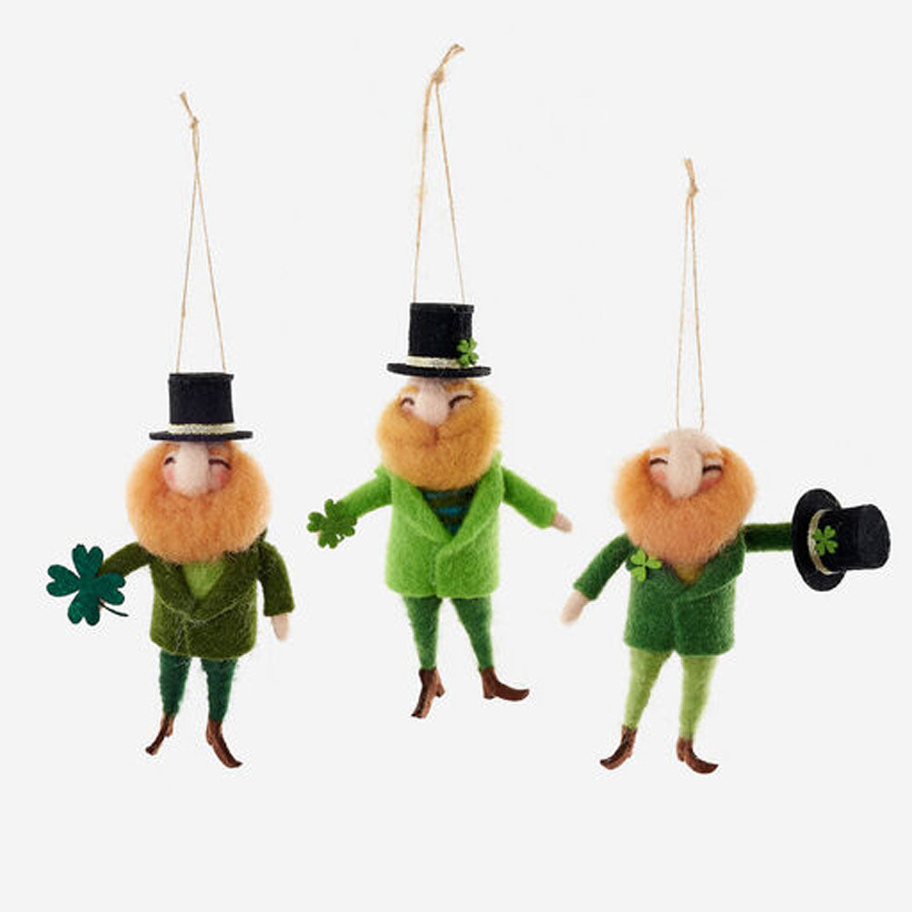 Dancing Leprechaun Wool Ornament