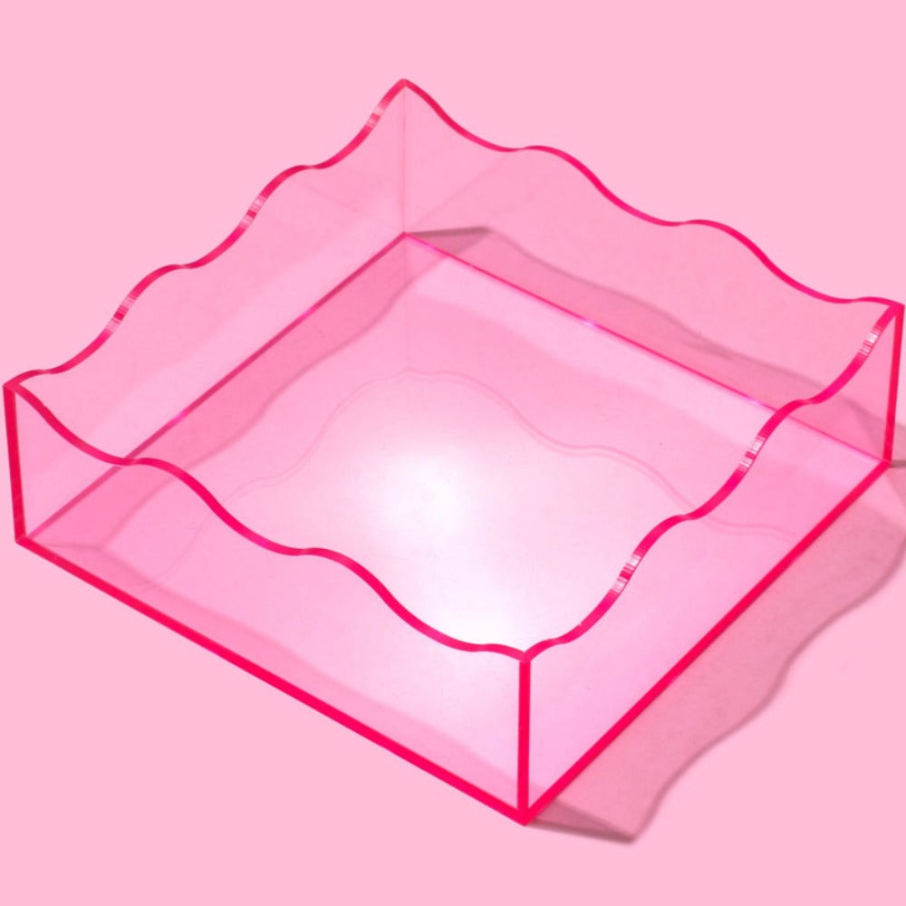 Square Pink Wavy Tray