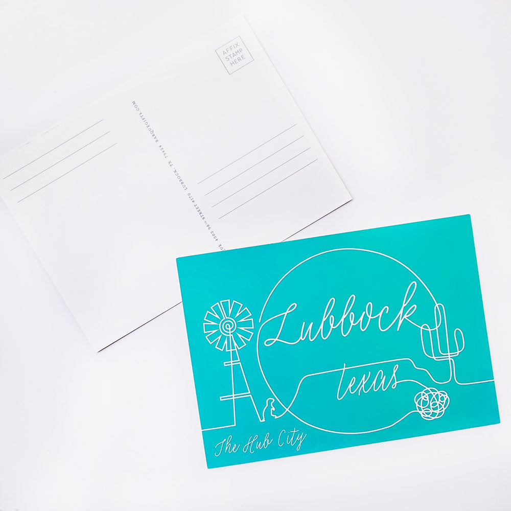 Lubbock Outline Postcard