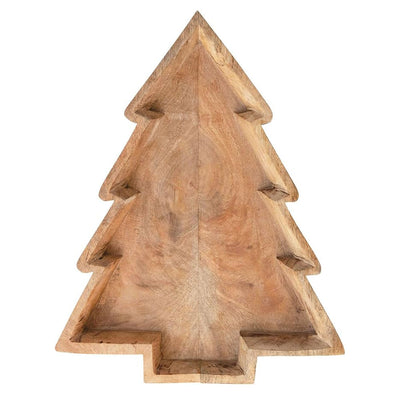 Large Mango Wood Tree Shaped Tray