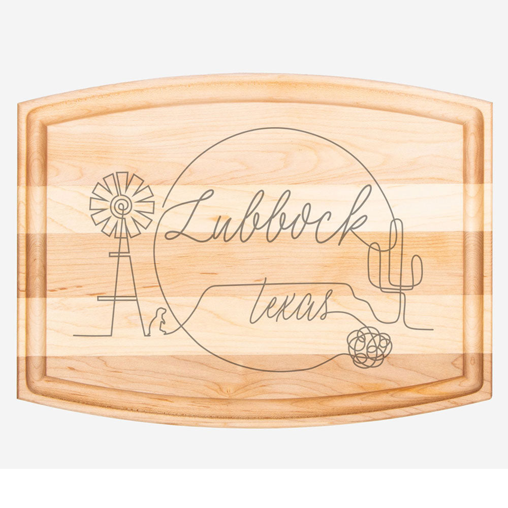 Lubbock Outline Arched Serving Board 9" x 12"