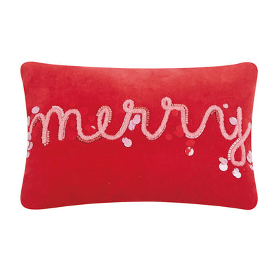 Velvet Christmas Words Pillows