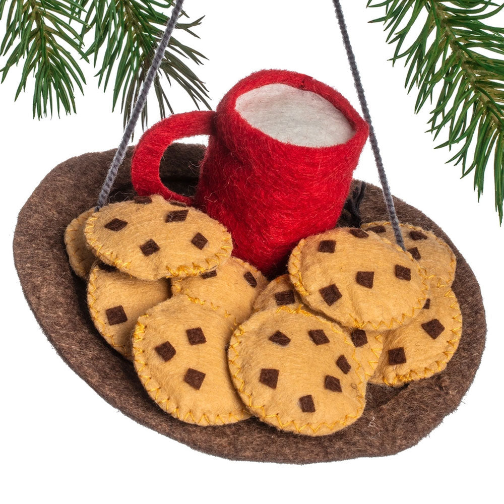 Milk and Cookies Felt Ornament