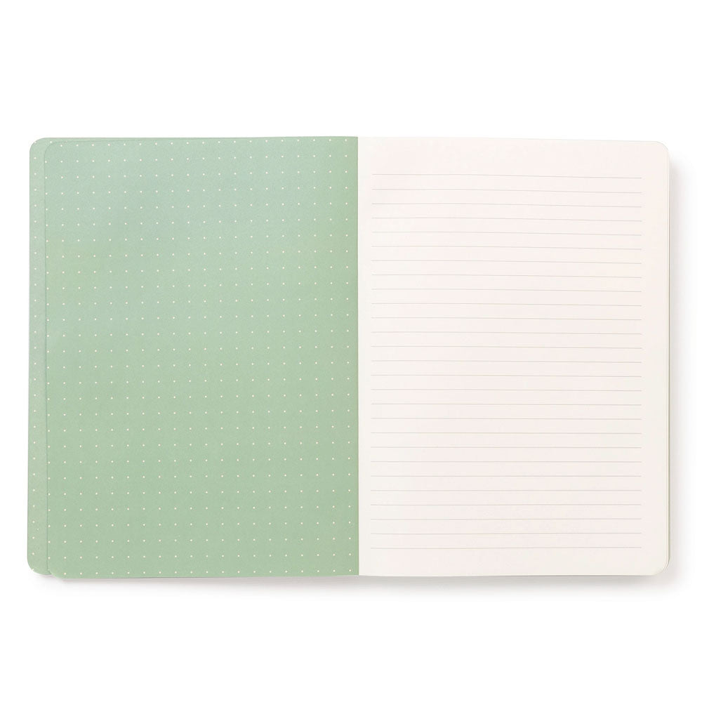 Peach & Green Grid Notebook with Phone Loop