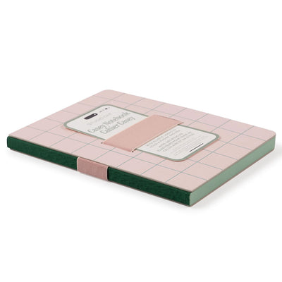 Peach & Green Grid Notebook with Phone Loop