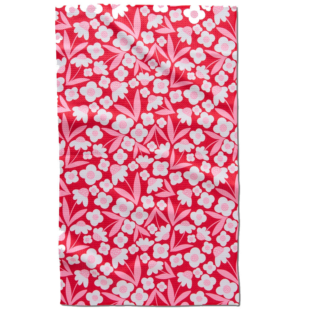 Pink Blooms Kitchen Tea Towel