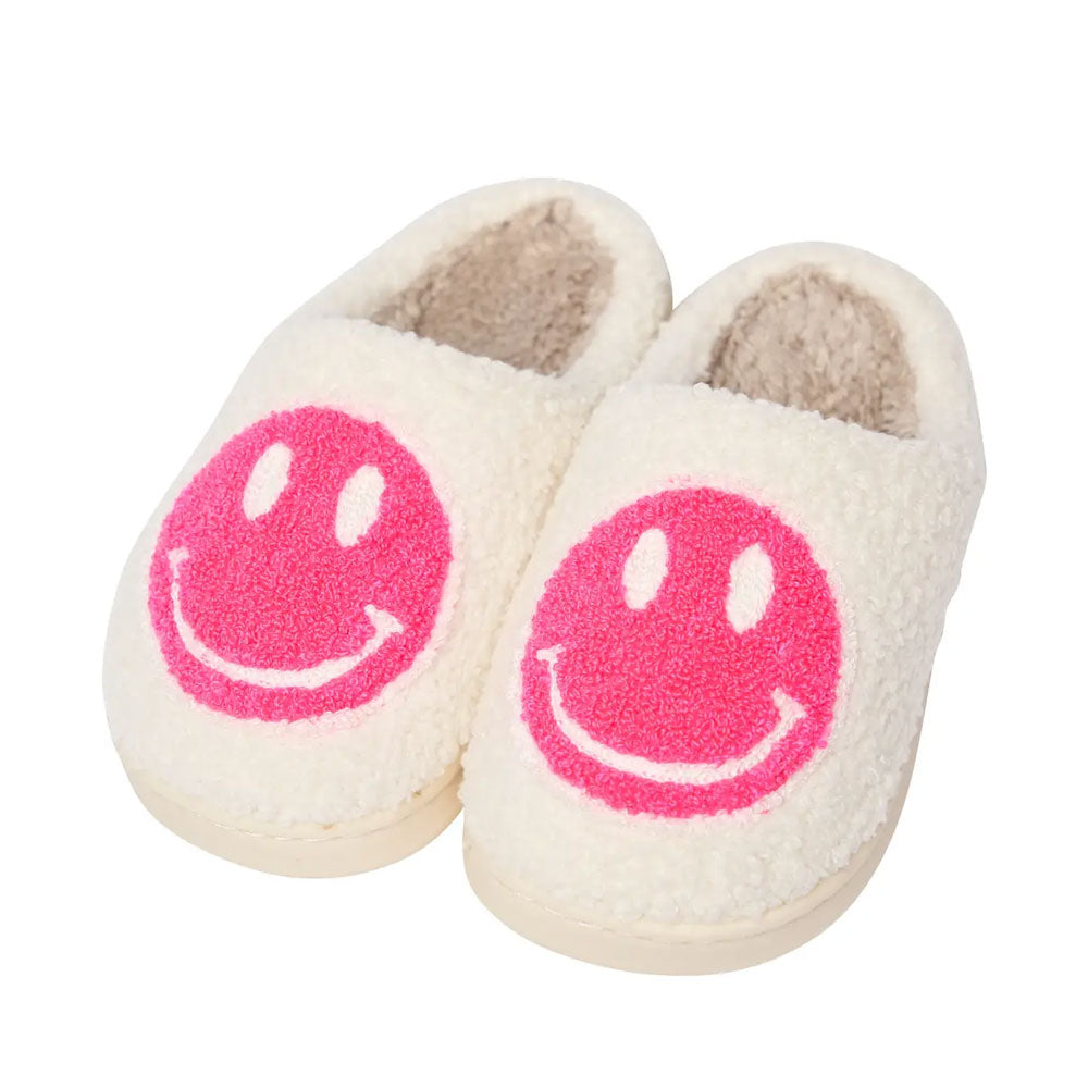 Pink Smiley Face Slippers (for kids)