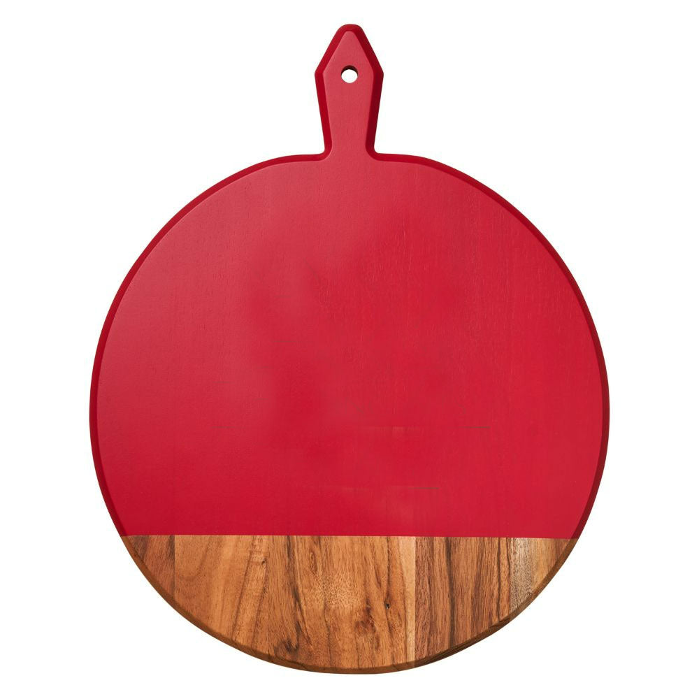 Colored Round Acacia Bevel Board w/ Gold Spreader