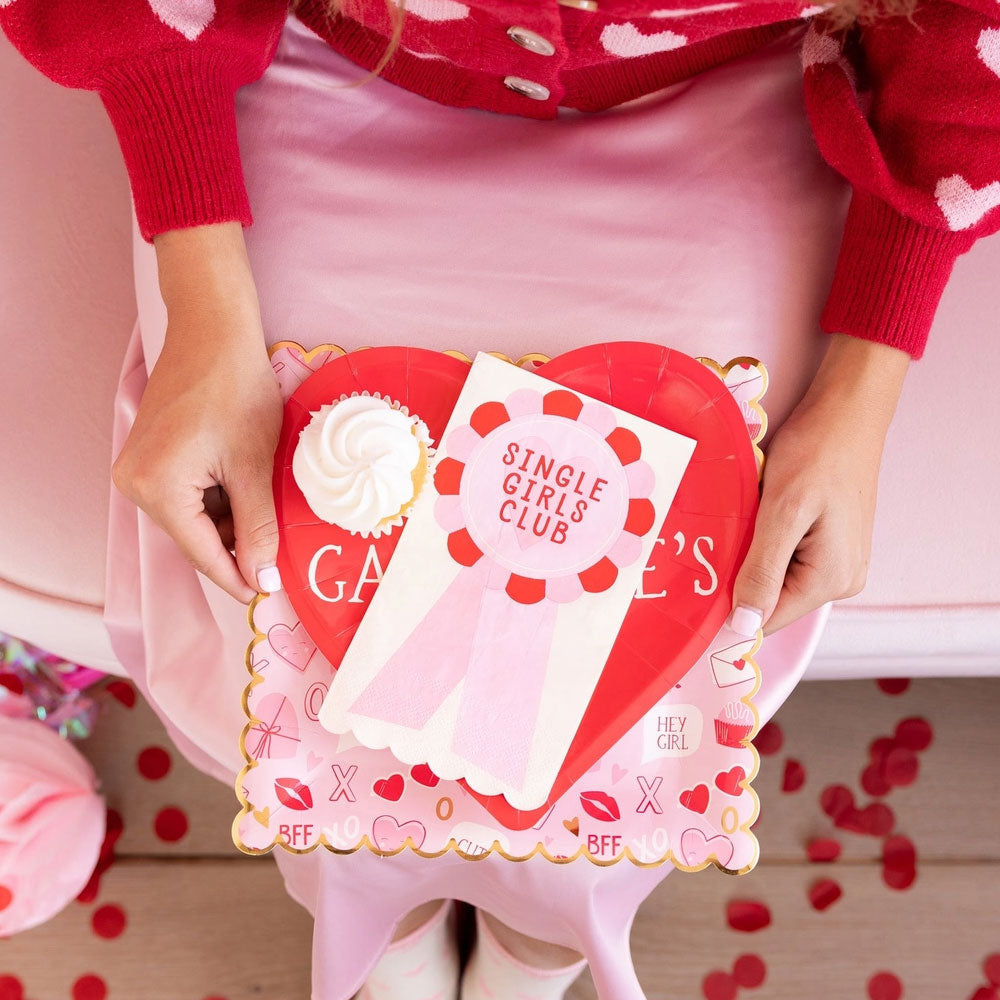 Happy Heart Galentine's Paper Plate