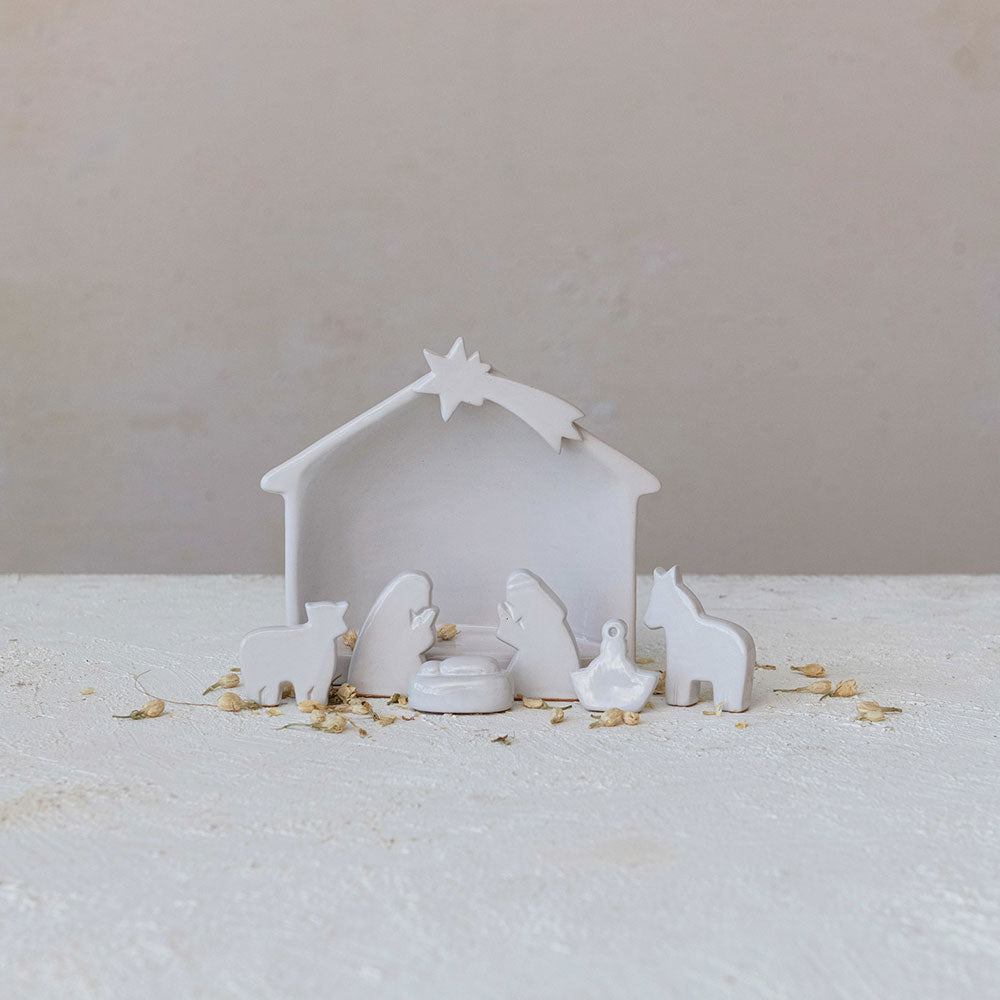 Stoneware Nativity Set