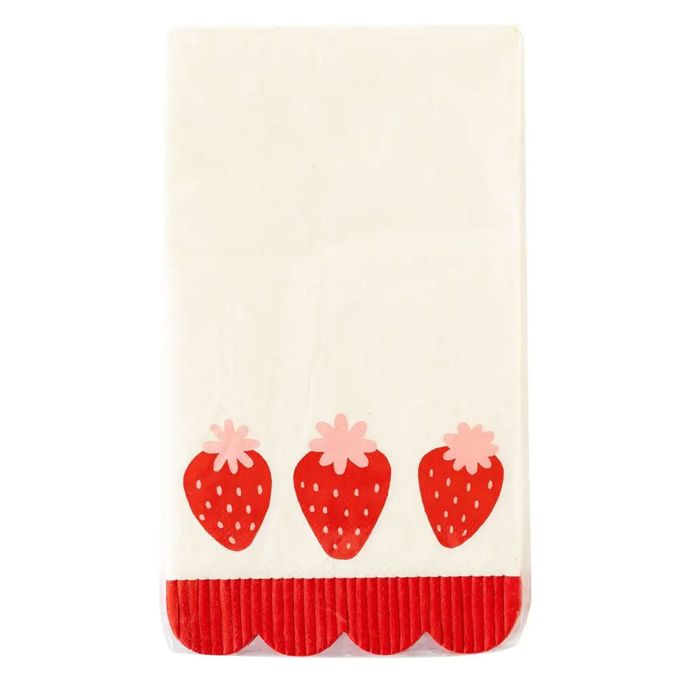 Strawberry Scalloped Guest Napkin