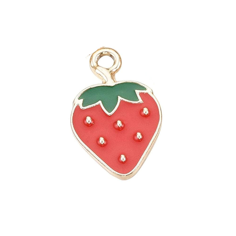 Enamel Strawberry Charm