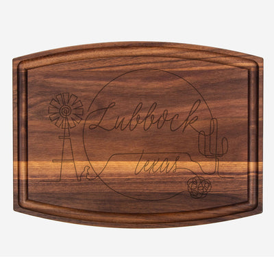 Lubbock Outline Arched Serving Board 9" x 12"