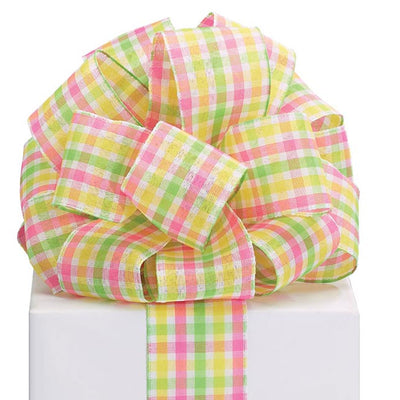 bright plaid wired ribbon on barqeugifts.com