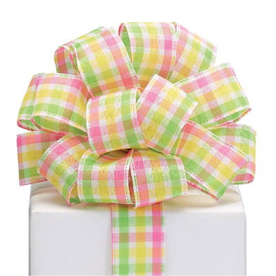 bright plaid wired ribbon on barqeugifts.com