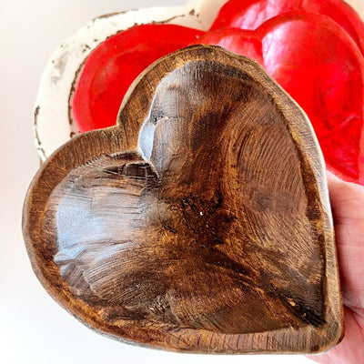 Heart Carved Dough Bowl