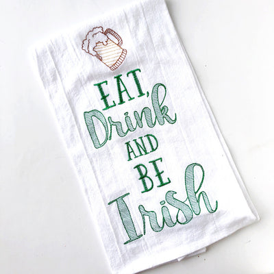 eat drink and be irish towel on barquegifts.com