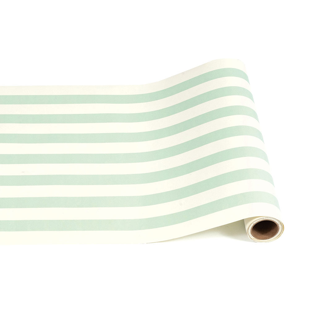 seafoam stripe paper table runner on barquegifts.com