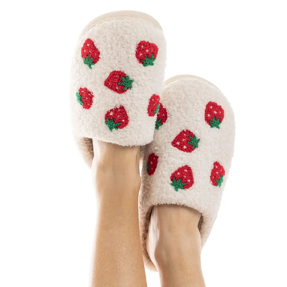 White Strawberry Slippers